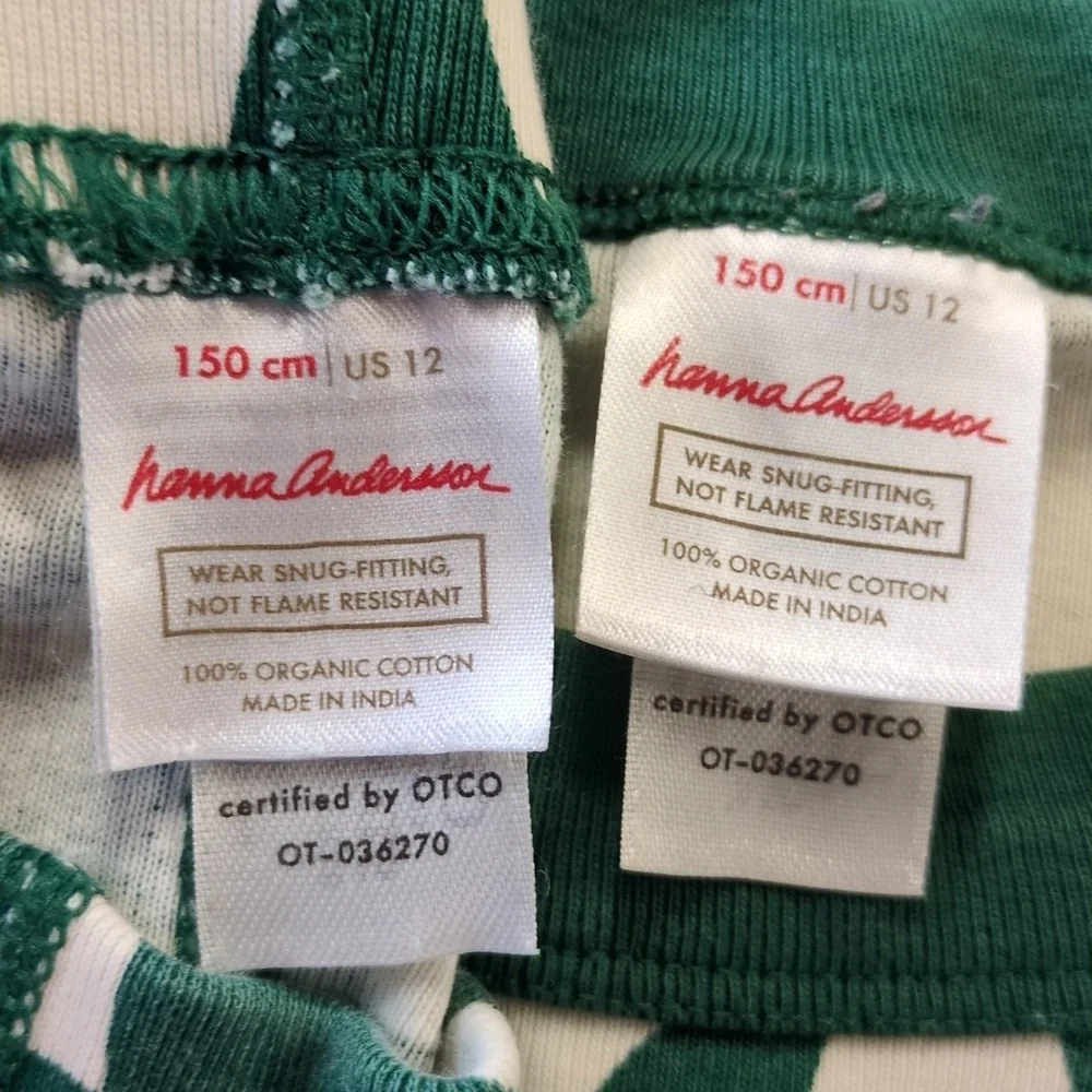 Hanna Andersson Christmas Tree Green Holiday Boys Pajama Set Size 12/120 CM